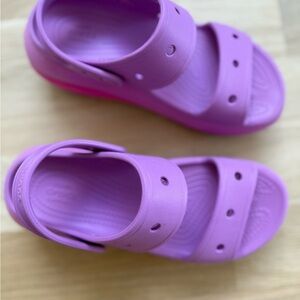 CROCS Purple Sandals with Ventilation Holes and Molded Footbed
